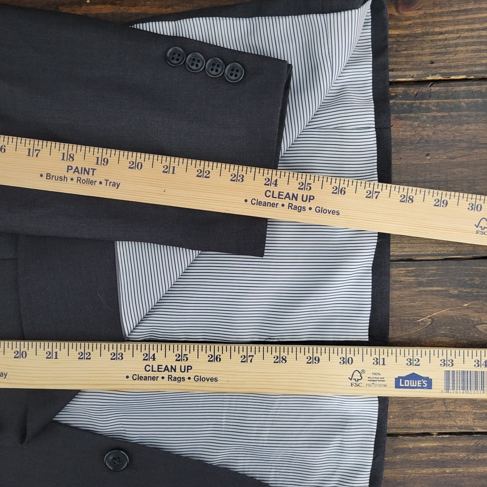 Croft Barrow Men's Sport Coat Blazer‎ Two Button Charcoal Gray Poly Blend 42R - Picture 5 of 13